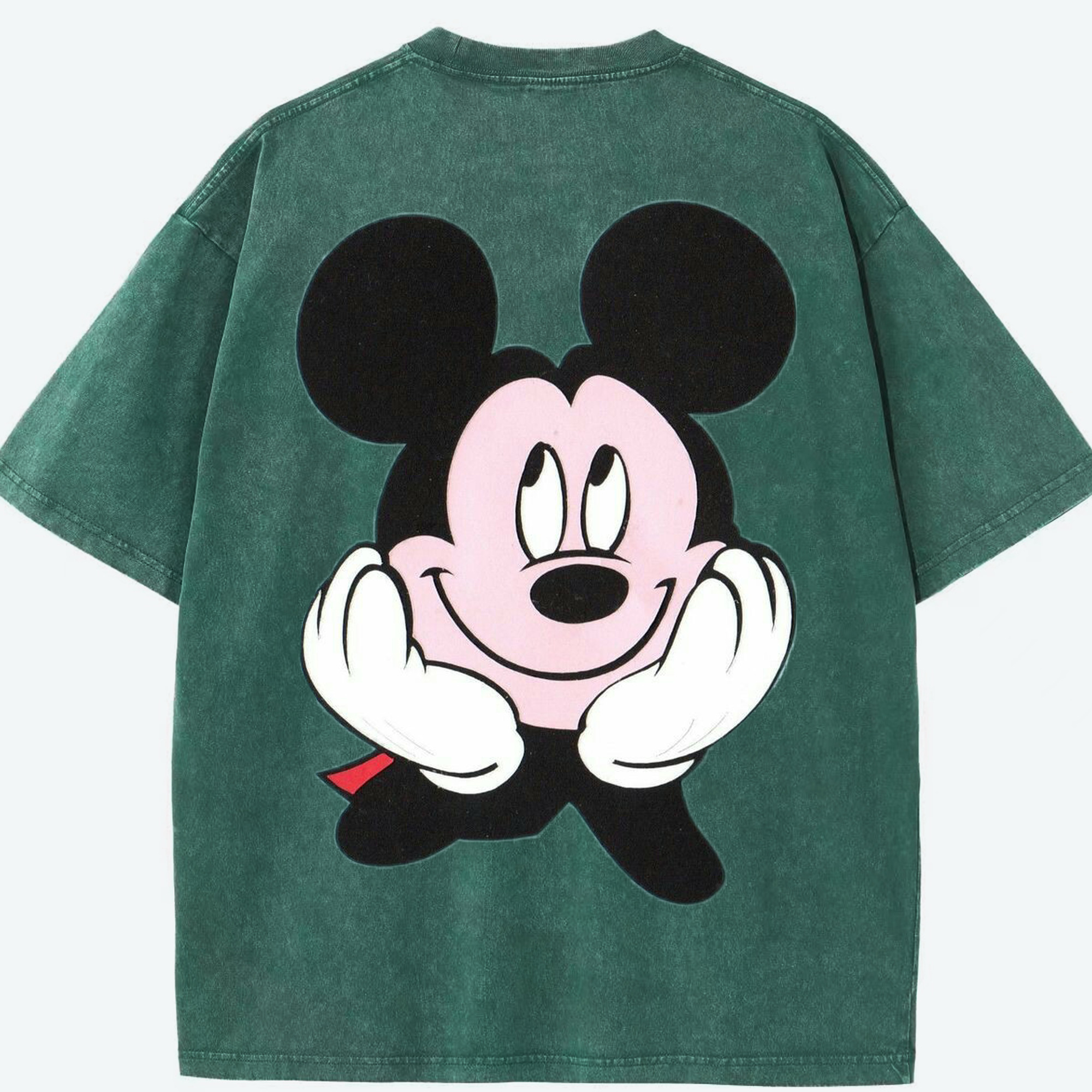 （画像用） ミッキーマウス Mickey Mouse 綿100% ヴィンテージ風 半袖Tシャツ（背面プリント）